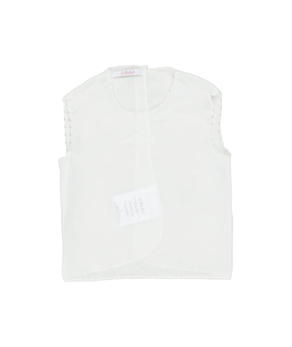 Baby Girl White Cotton Vest White-Red / U