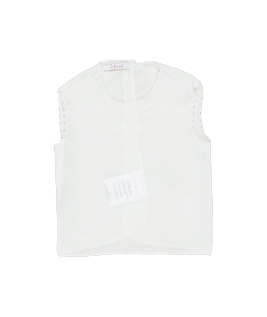 Baby Girl White Cotton Vest White-Red / U