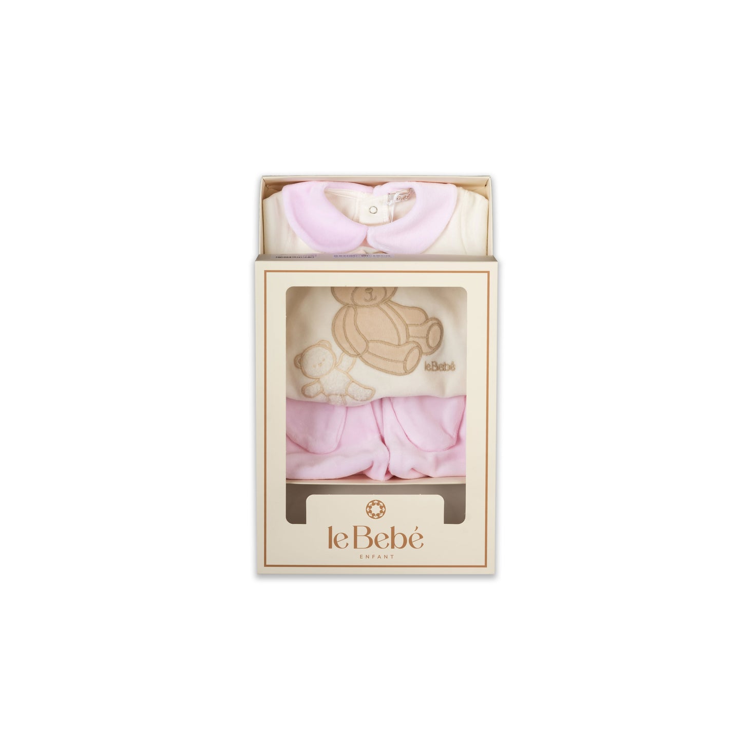 Baby Girl Two-Piece Velour Set Off-White-Pink / 1M