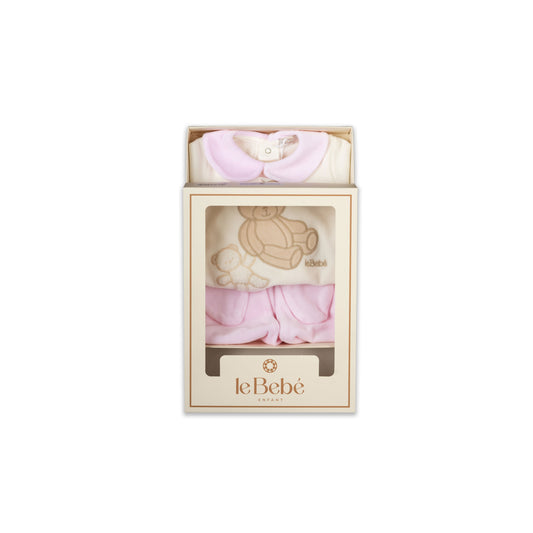 Baby Girl Two-Piece Velour Set Off-White-Pink / 1M