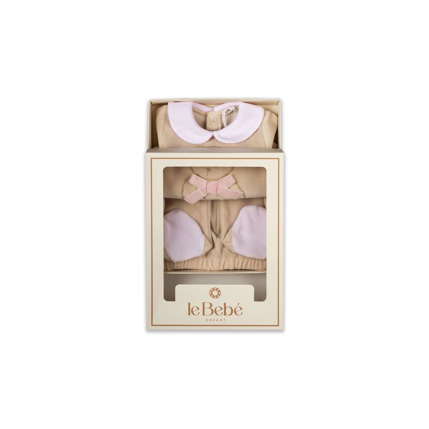 Baby Girl Two-Piece Velour Set Cream / 1M