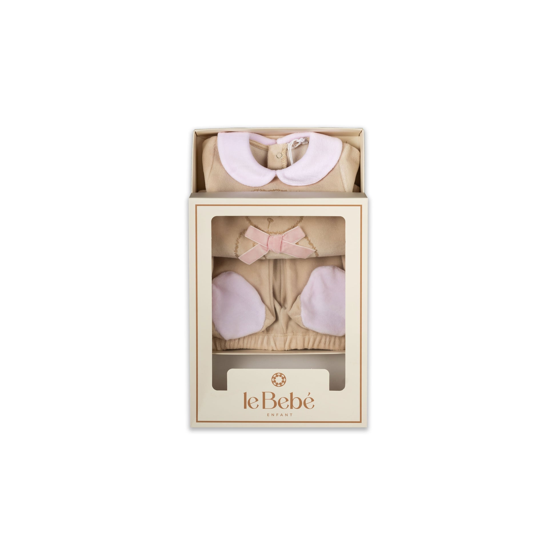 Baby Girl Two-Piece Velour Set Cream / 1M