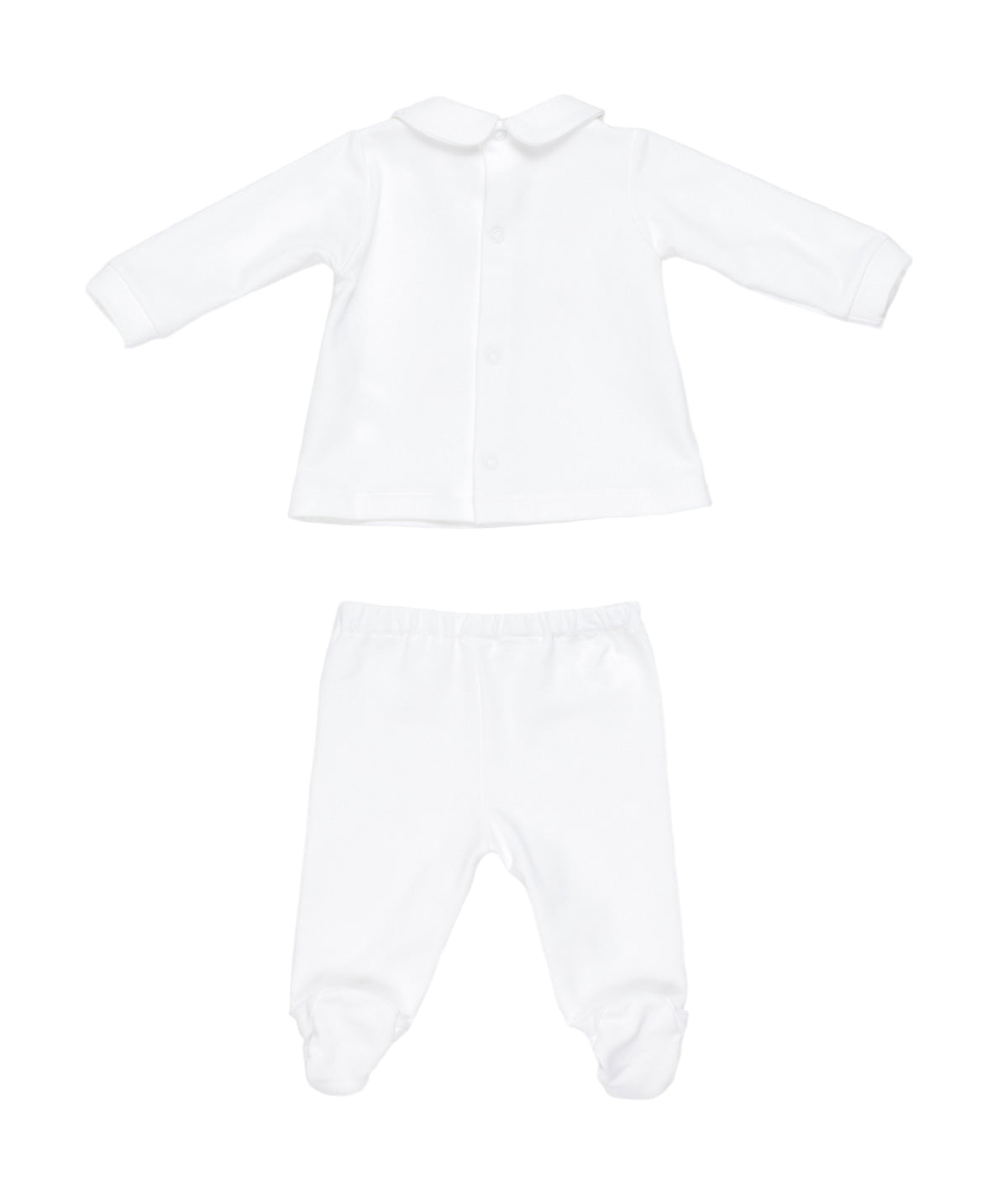 Baby Girl White Two-Piece Set with Daisy Embroidery Off White / 3M