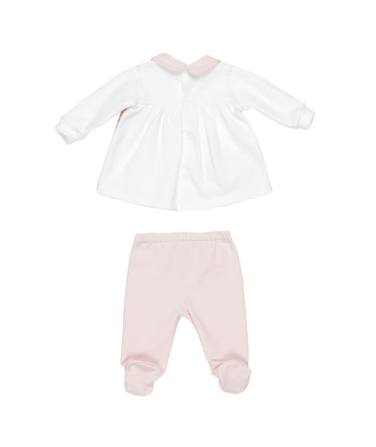 Baby Girl Two-Piece Set with Teddy Bear AppliquŽs and Pink Details Pink-Beige / 6M