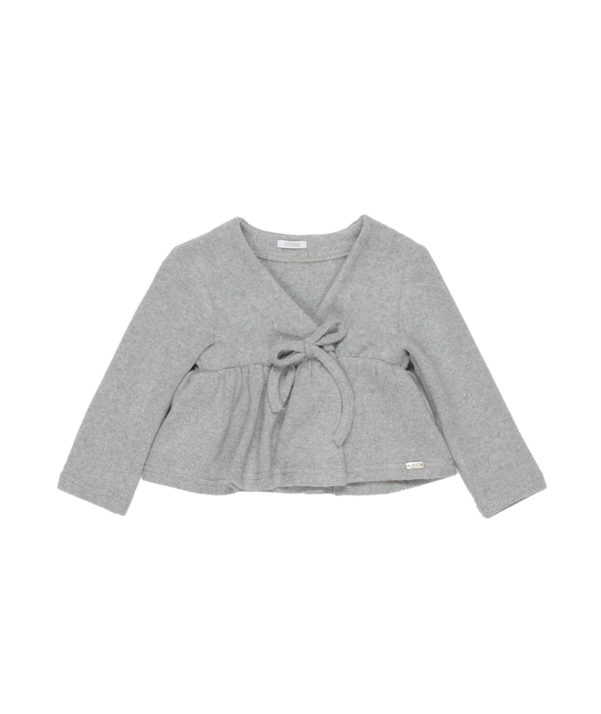 Baby Girl Knitted Wrap Cardigan Ð Light Grey Melange Gray / 9M