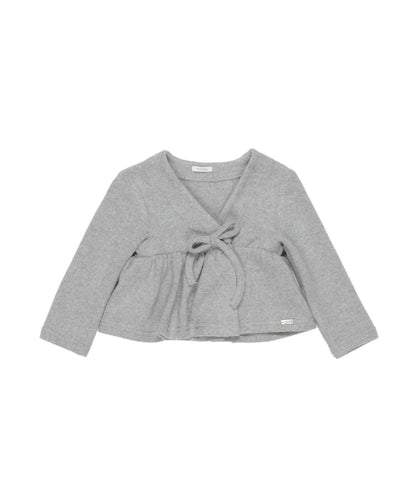 Baby Girl Knitted Wrap Cardigan Ð Light Grey Melange Gray / 9M