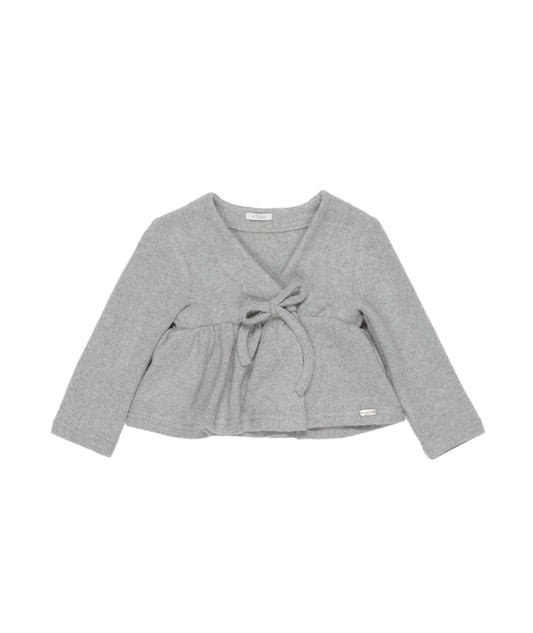 Baby Girl Knitted Wrap Cardigan Ð Light Grey Melange Gray / 9M