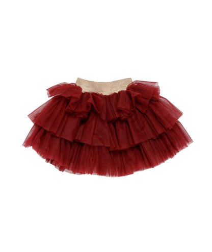 Baby Layered Tulle Skirt Bordeaux / 9M