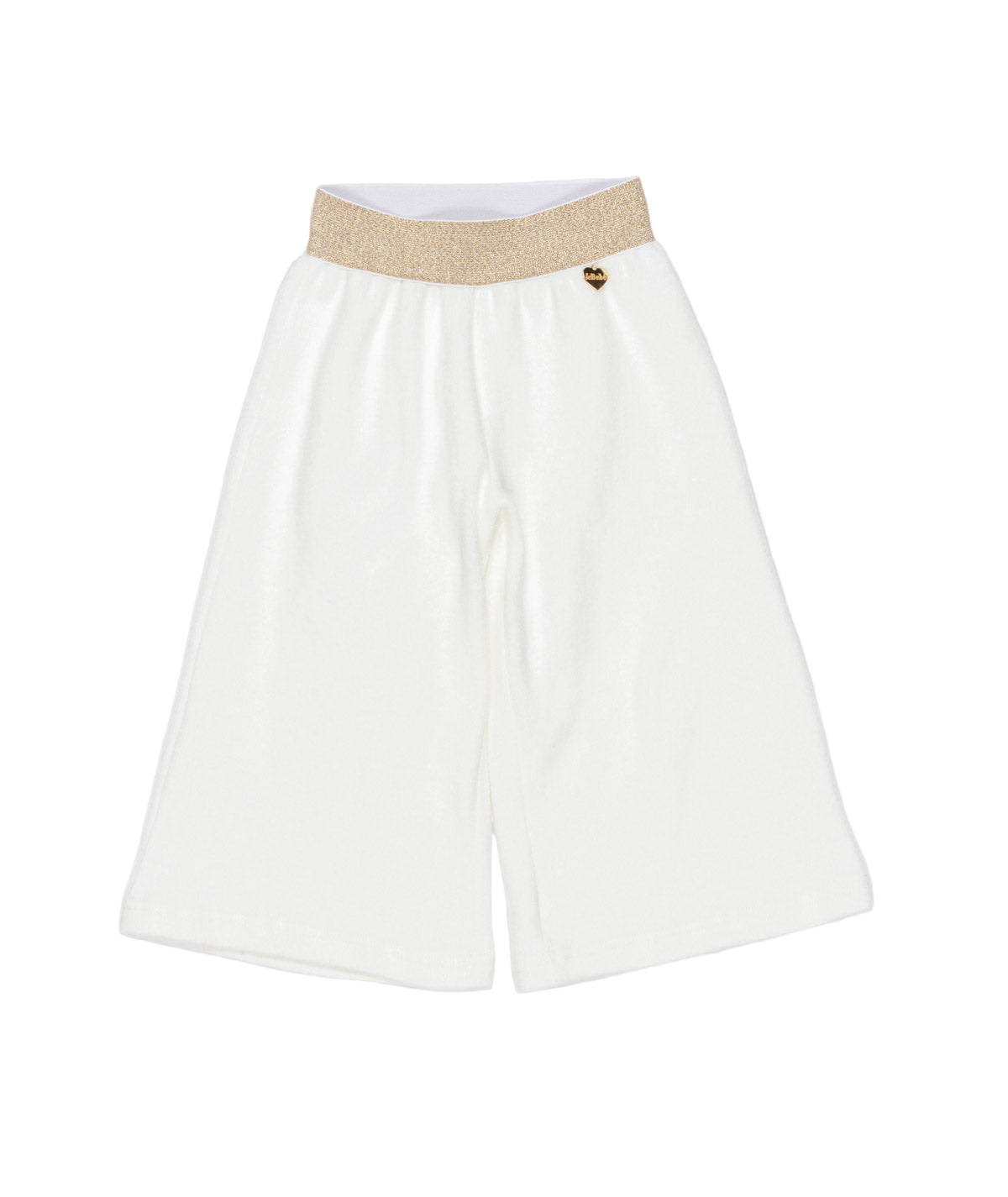 White Wide-Leg Baby Pants with Gold Waistband Off White / 9M