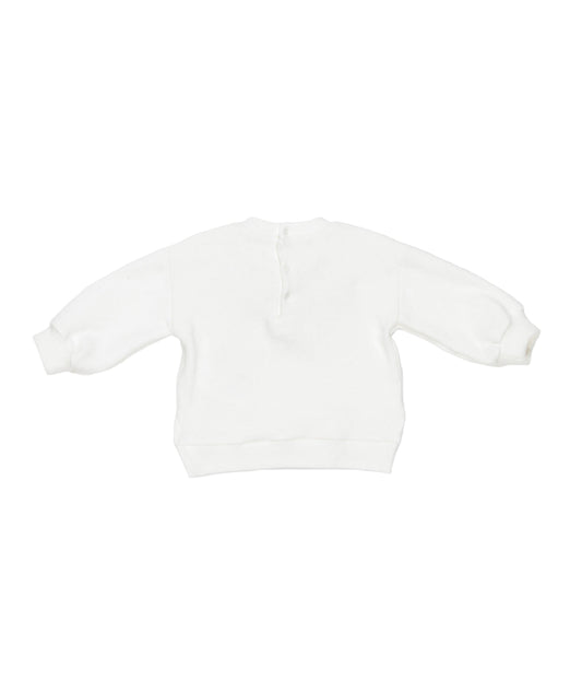 Baby Girl Sweatshirt with Tartan Bow Off White / 9M
