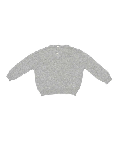 Baby Girl Knitted Sweater with Bear Motif Melange Gray / 9M