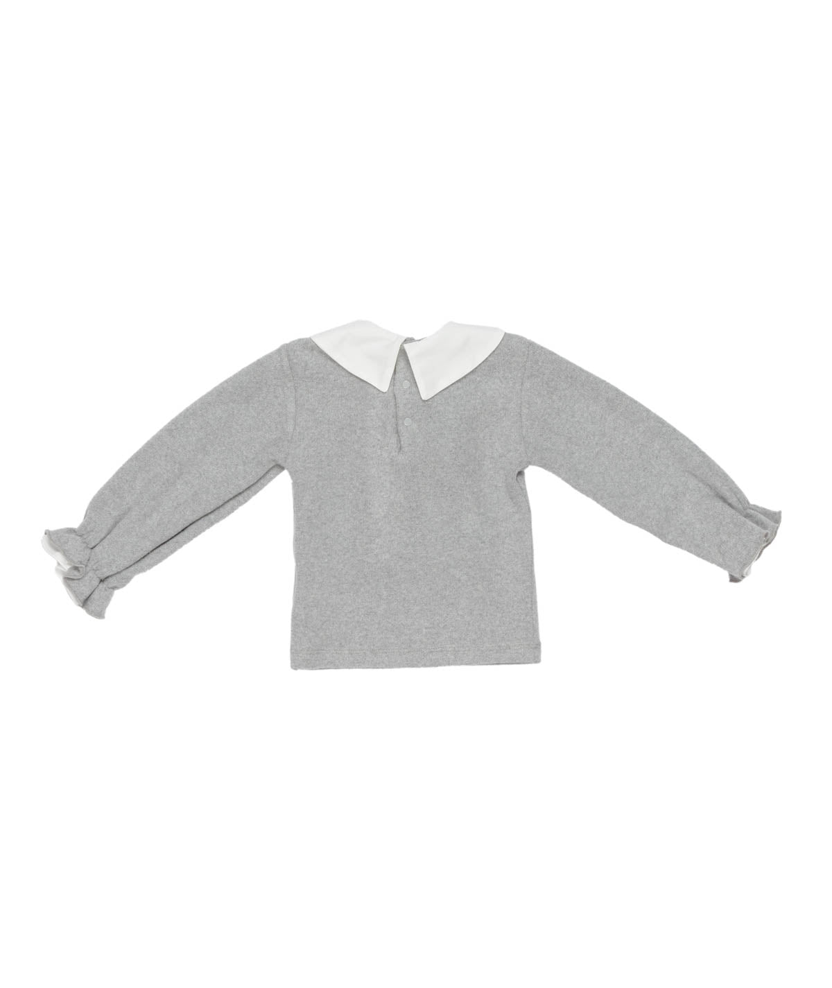 Baby Girl Top with Contrast Collar and Bow Melange Gray / 9M