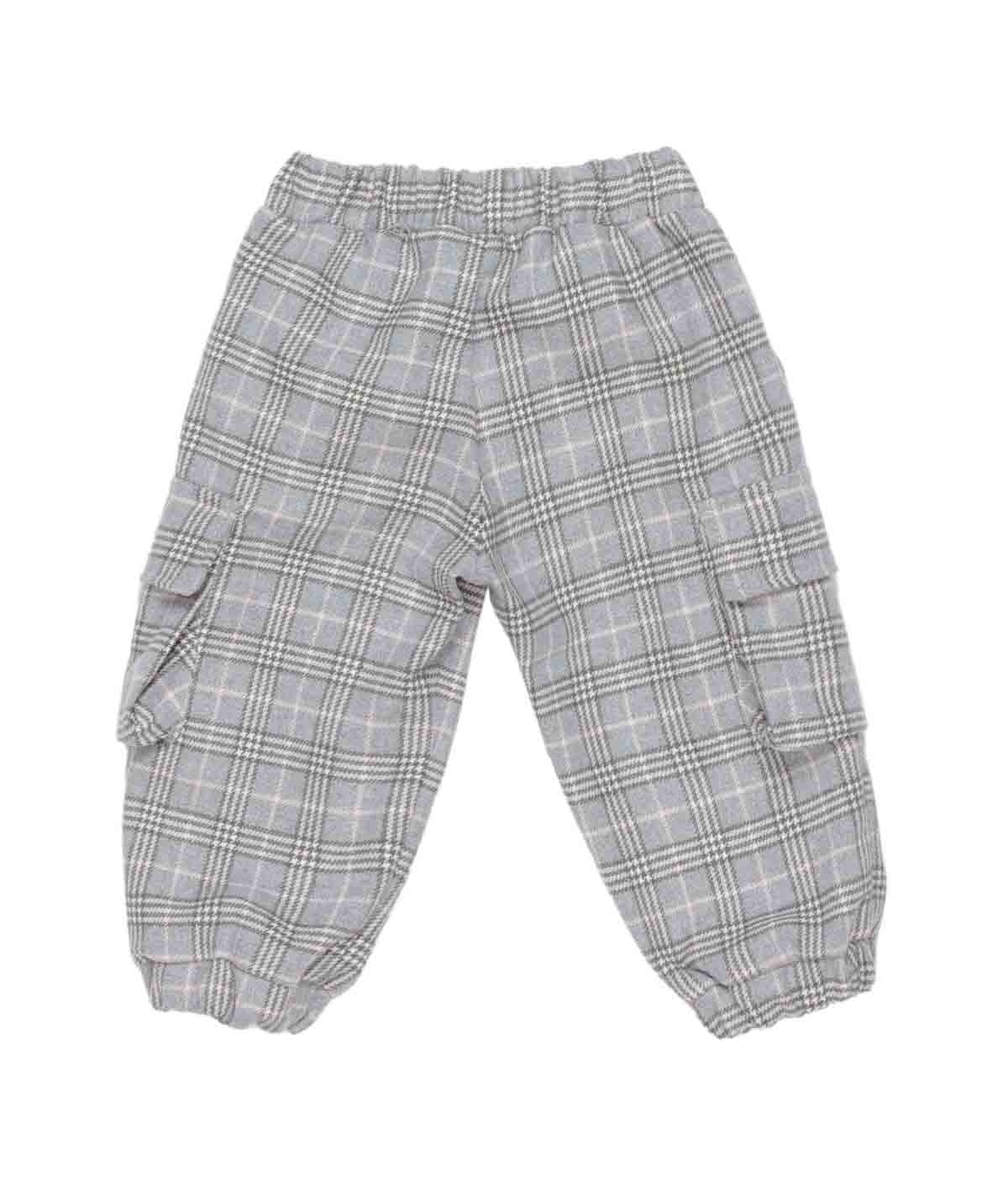Le Beb� Grey Checked Baby Cargo Pants Grey Check / 9M