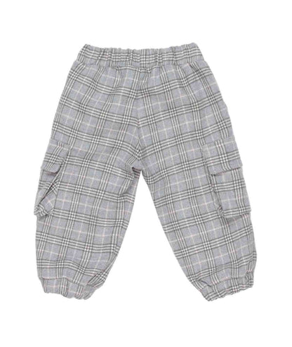 Le Beb� Grey Checked Baby Cargo Pants Grey Check / 9M