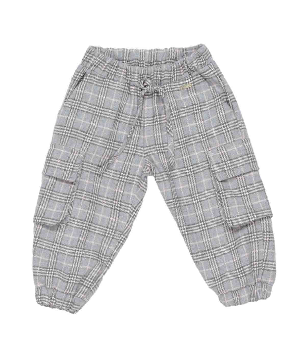 Le Beb� Grey Checked Baby Cargo Pants Grey Check / 9M