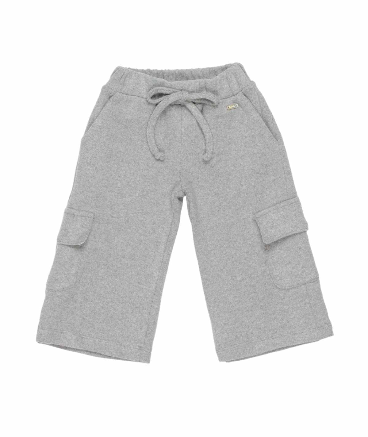 Le Beb� Grey Fleece Baby Cargo Pants Melange Gray / 9M
