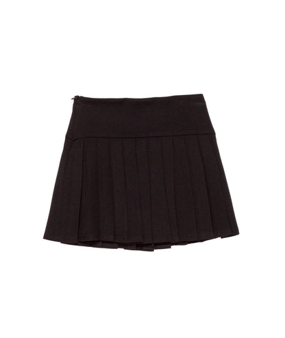 Pleated Skirt with Waist Detail Black / 8Y