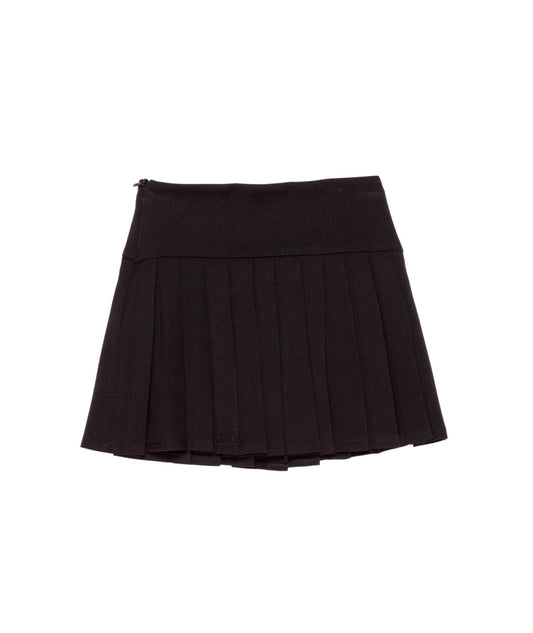 Pleated Skirt with Waist Detail Black / 8Y