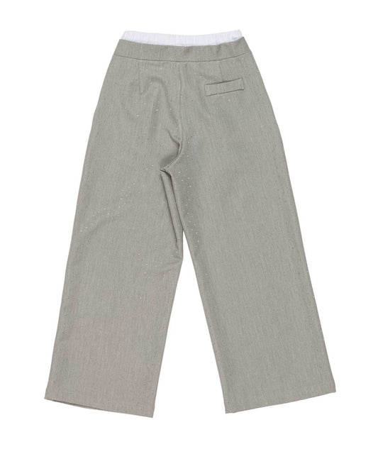 Wide-Leg Pants with Elastic Waistband and Pleat Detail Black / 8Y