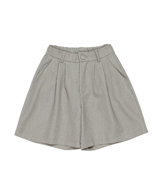 Pleated Shorts with Sparkle Detail Black / 8Y