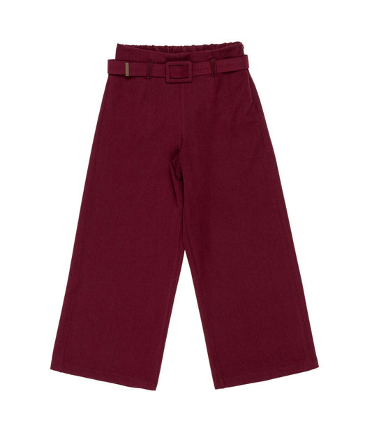 Wide-Leg Pants with Belt Detail Black / 8Y