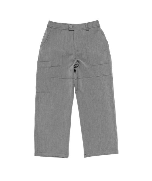 Straight-Leg Pants with Utility Stitching Grey / 8Y