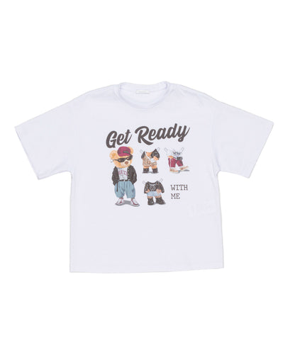 Lulu GirlGraphic T-Shirt with Bear Print White / 8Y