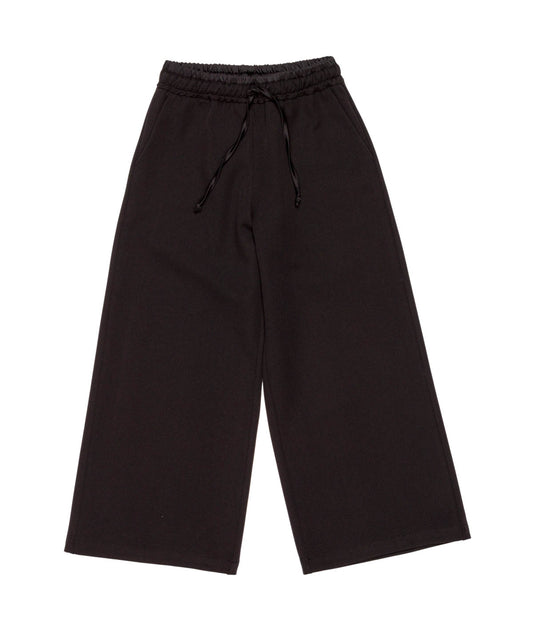 Wide-Leg Pants with Drawstring Waist Black / 8Y