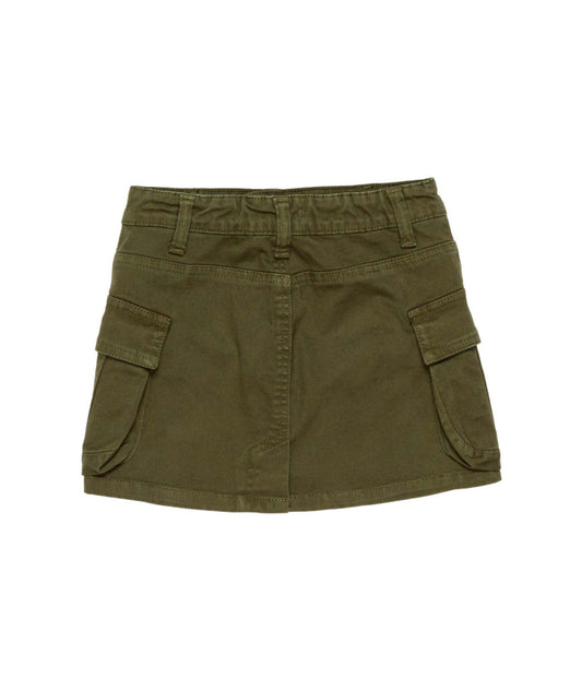 Cargo Mini Skirt with Flap Pockets Green / 8Y