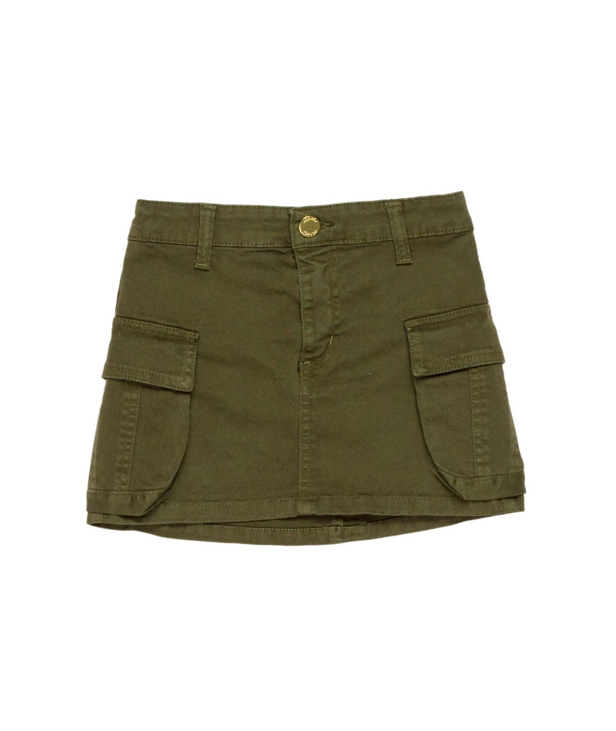 Cargo Mini Skirt with Flap Pockets Green / 8Y