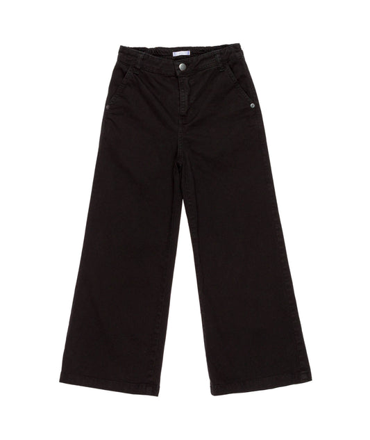 Wide-Leg Pants with Side Pockets Black / 8Y