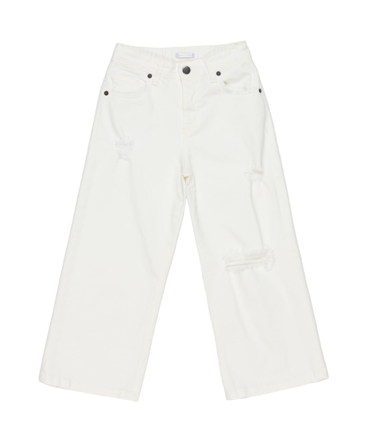 Wide-Leg Distressed Jeans Black / 8Y