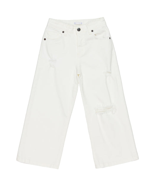 Wide-Leg Distressed Jeans Black / 8Y