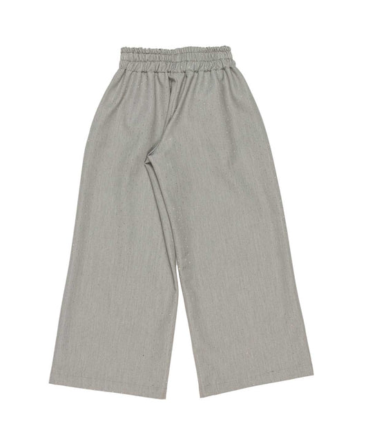 Wide-Leg Pants with Elastic Waist and Sparkle Detail Black / 8Y