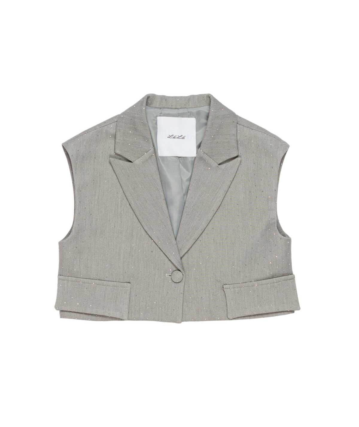 Tailored Vest with Sparkle Detail Black / 8Y