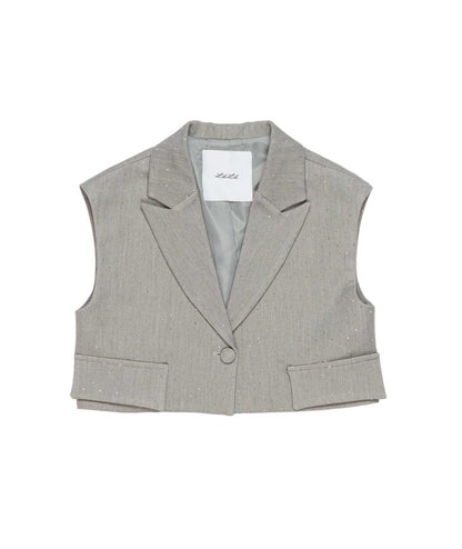 Tailored Vest with Sparkle Detail Black / 8Y