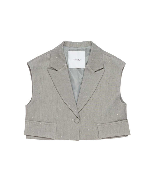Tailored Vest with Sparkle Detail Black / 8Y