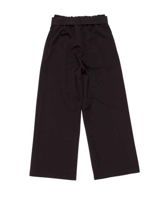 Wide-Leg Pants with Belt Detail Black / 8Y