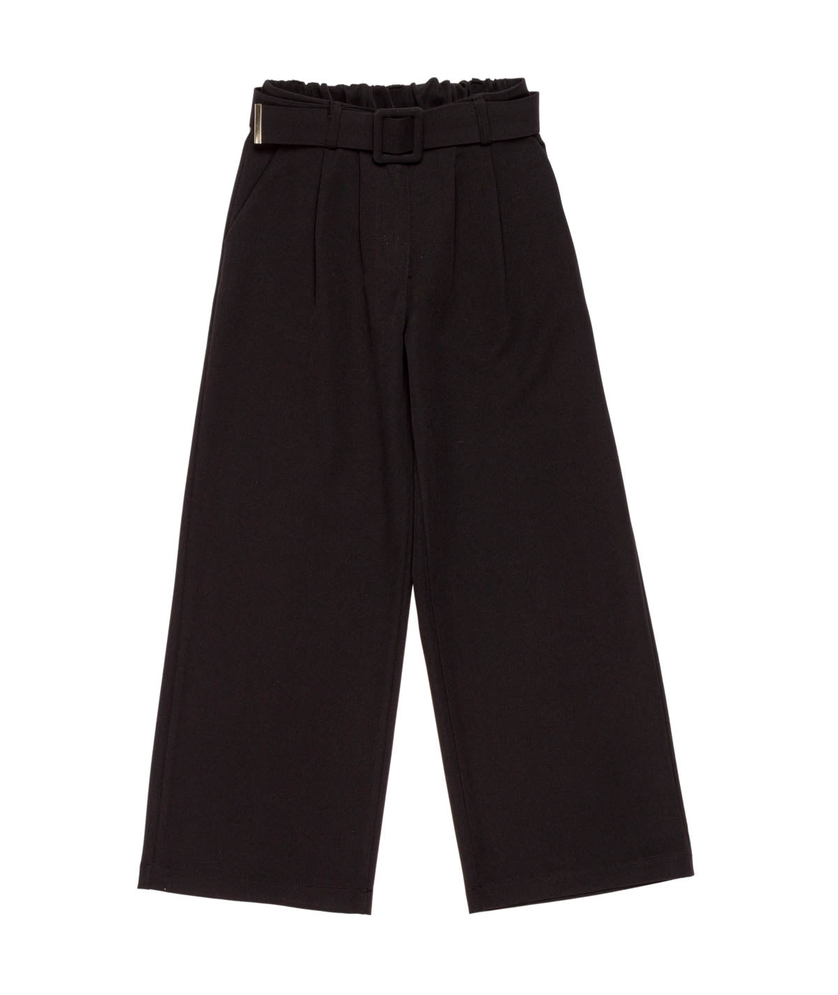 Wide-Leg Pants with Belt Detail Black / 8Y