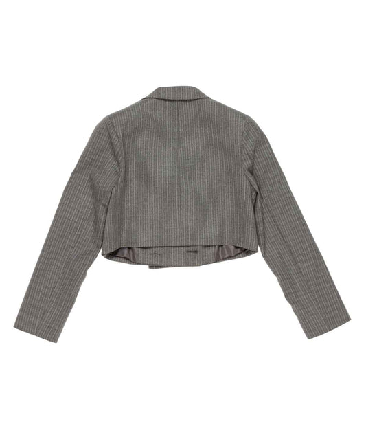 Cropped Pinstripe Blazer Stripes / 8Y