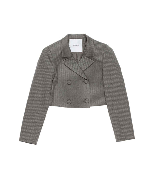 Cropped Pinstripe Blazer Stripes / 8Y