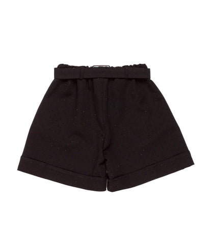 Tailored Shorts with Belt and Sparkle Detail Black / 8Y