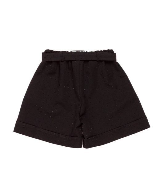 Tailored Shorts with Belt and Sparkle Detail Black / 8Y