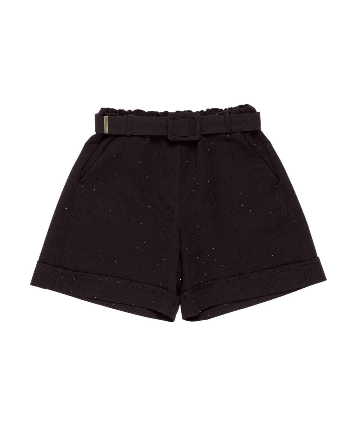 Tailored Shorts with Belt and Sparkle Detail Black / 8Y