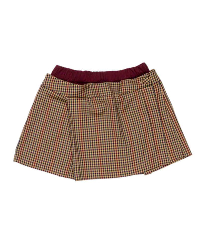 Checked Pleated Skirt with Elastic Waist Brown / 8Y