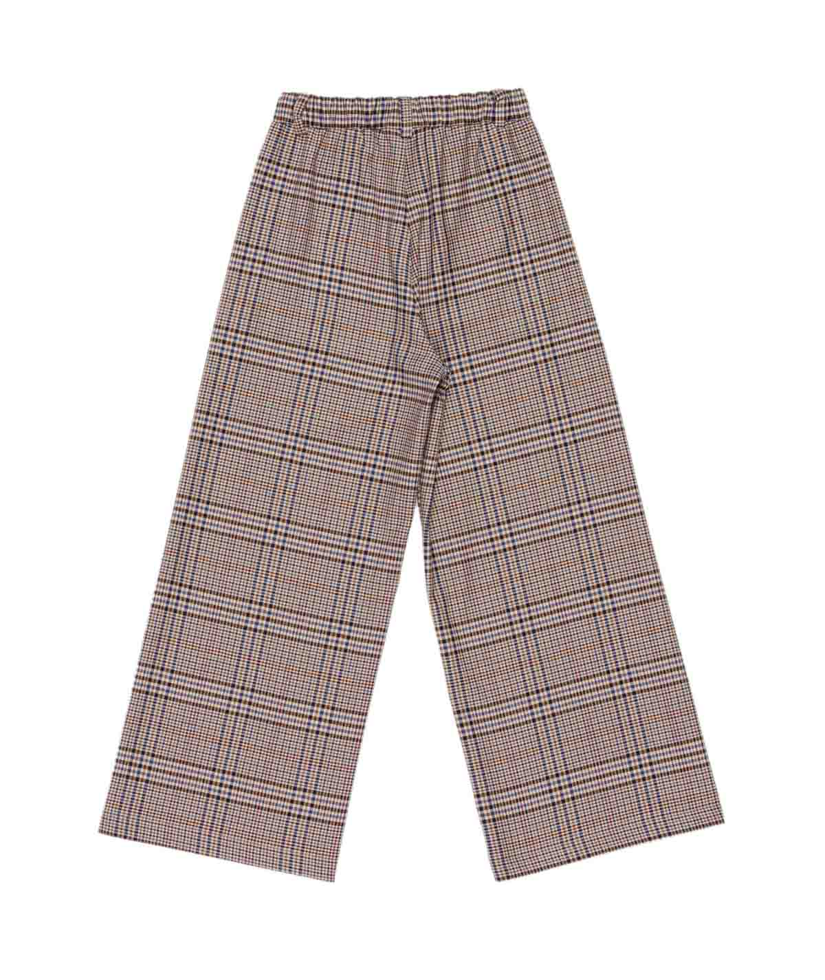 Checked Wide-Leg Pants Brown / 8Y
