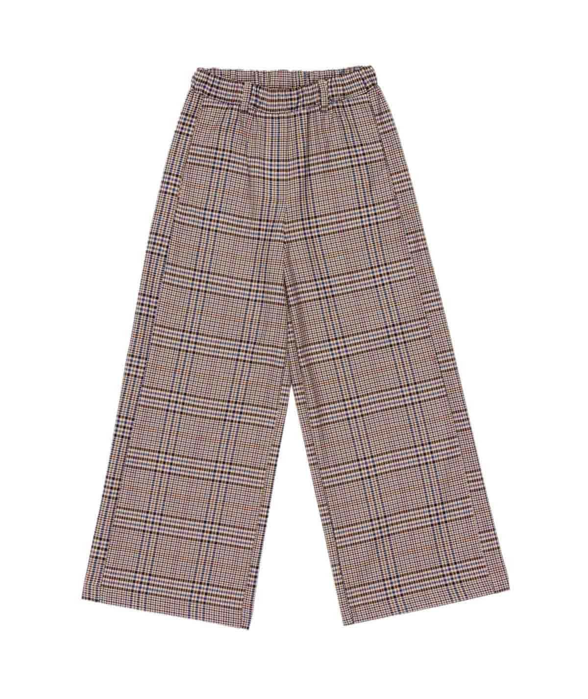 Checked Wide-Leg Pants Brown / 8Y