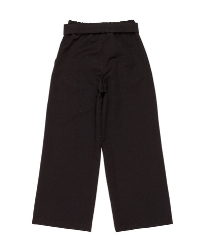 Wide-Leg Pants with Belt and Sparkle Detail Black / 8Y
