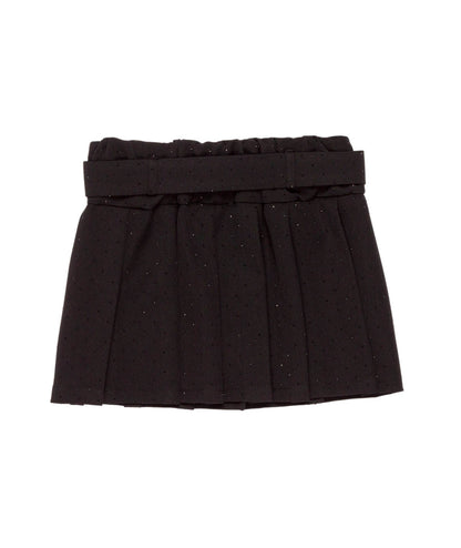 Pleated Skirt with Belt and Sparkle Detail Black / 8Y