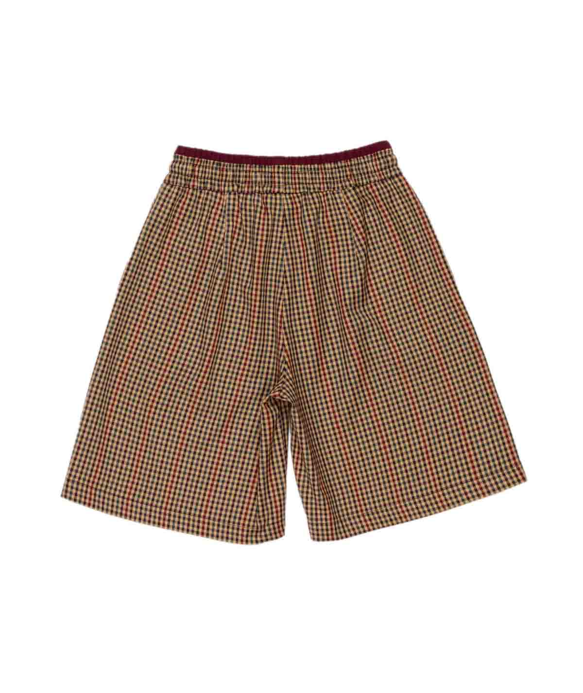 Checked Shorts with Elastic Waist Brown / 8Y